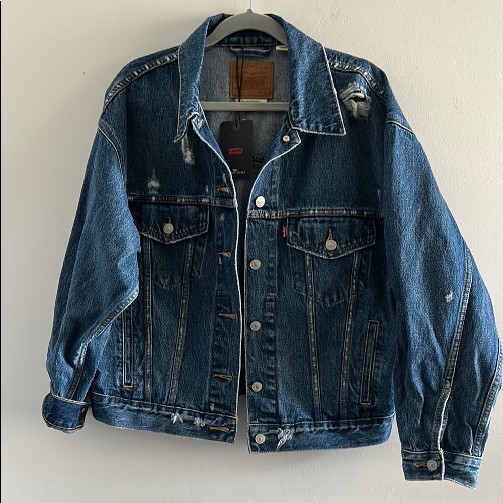 Levi's, Woman’s Size M Blue Vintage Look 90s Trucker Jacket
